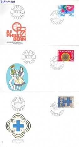 Znaczek Szwajcaria 1977 Mi 1087-1089 FDC