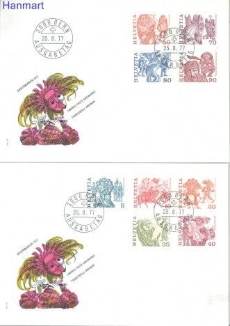 Znaczek Szwajcaria 1977 Mi 1100-1108A FDC