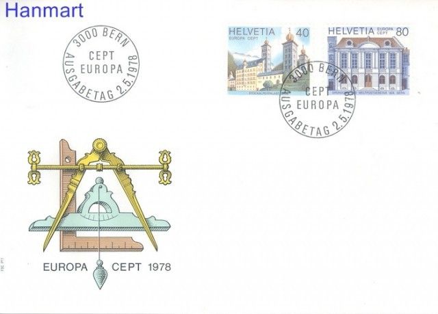 Znaczek Szwajcaria 1978 Mi 1128-1129 FDC