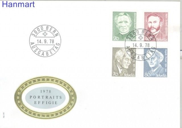 Znaczek Szwajcaria 1978 Mi 1137-1140 FDC