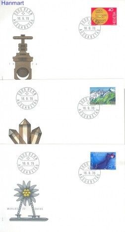 Znaczek Szwajcaria 1976 Mi 1080-1082 FDC
