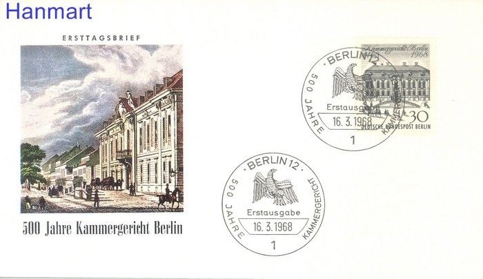 Znaczek Berlin Niemcy 1968 FDC