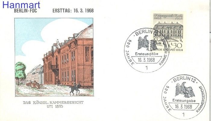 Znaczek Berlin Niemcy 1968 FDC