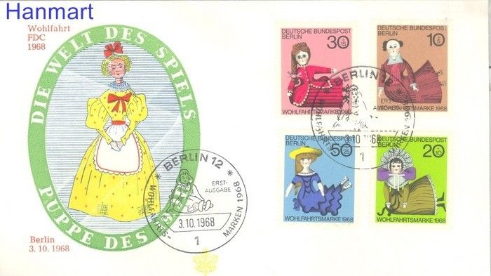 Znaczek Berlin Niemcy 1968 FDC