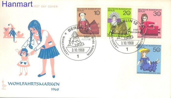 Znaczek Berlin Niemcy 1968 FDC