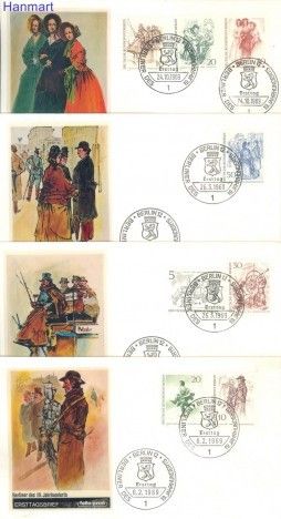 Znaczek Berlin Niemcy 1969 Mi 330-337 FDC