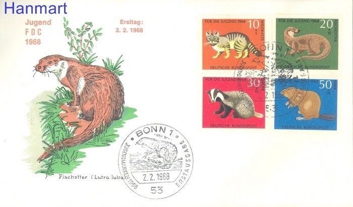 Znaczek Niemcy 1968 Mi 549-552 FDC