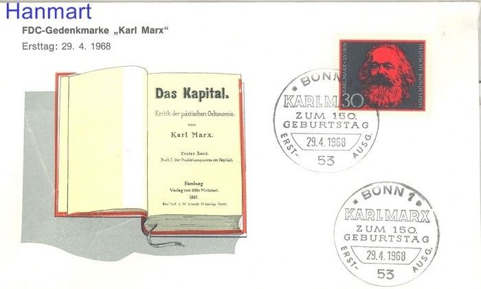 Znaczek Niemcy 1968 Mi 558 FDC
