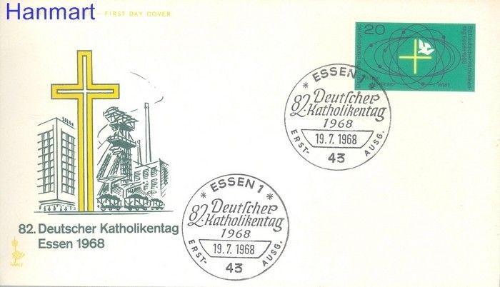 Znaczek Niemcy 1968 Mi 568 FDC