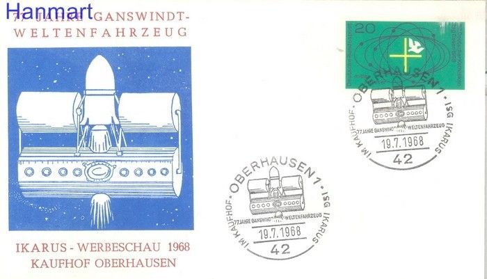 Znaczek Niemcy 1968 Mi 568 FDC