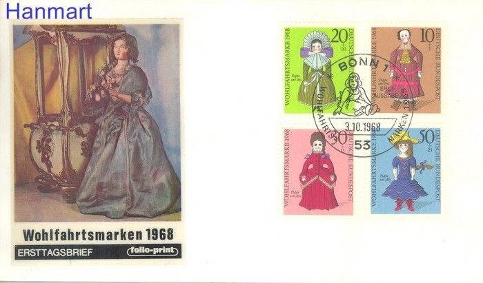 Znaczek Niemcy 1968 FDC