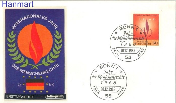 Znaczek Niemcy 1968 FDC