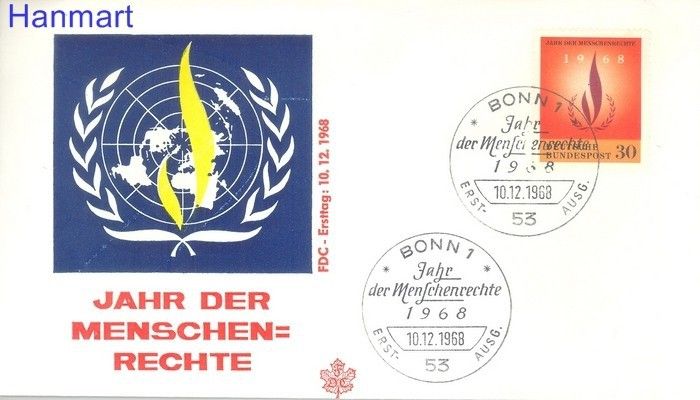 Znaczek Niemcy 1968 FDC