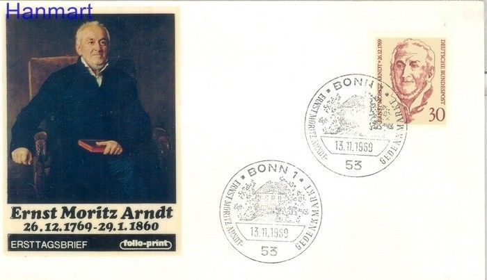 Znaczek Niemcy 1969 FDC