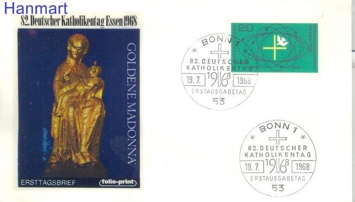 Znaczek Niemcy 1968 Mi 568 FDC