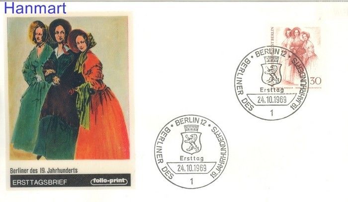 Znaczek Berlin Niemcy 1969 Mi 336 FDC