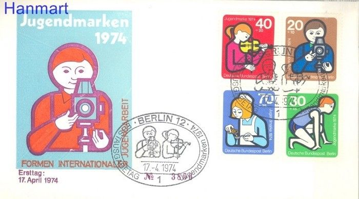 Znaczek Berlin Niemcy 1974 Mi 468-471 FDC