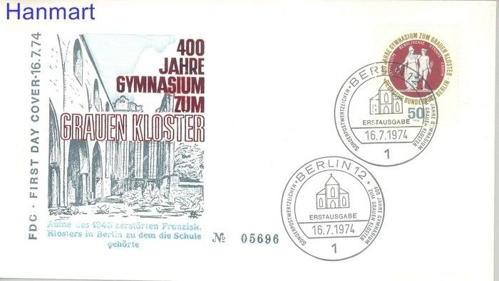 Znaczek Berlin Niemcy 1974 FDC
