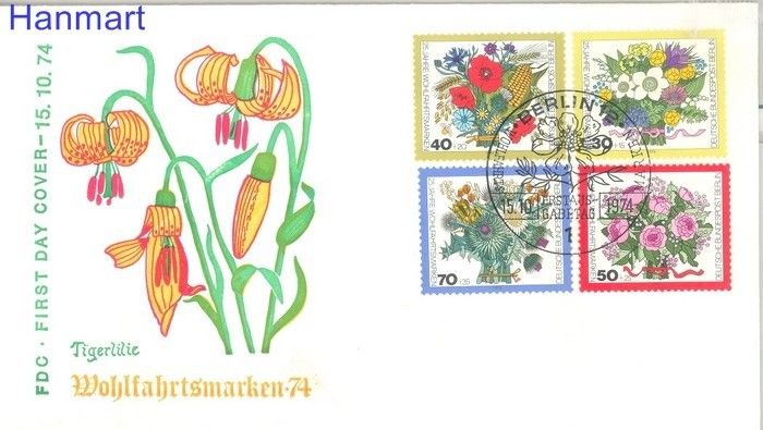Znaczek Berlin Niemcy 1974 FDC