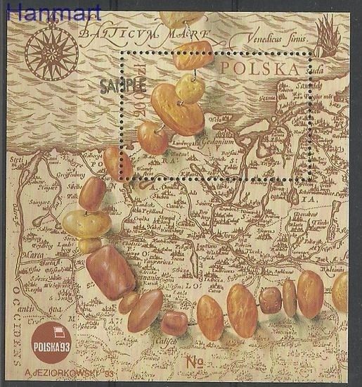 Znaczek Polska 1993 Mi spebl 121 Fi bl 151 SAMPLE Czyste **