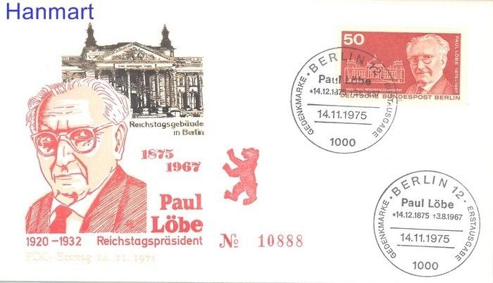 Znaczek Berlin Niemcy 1975 FDC