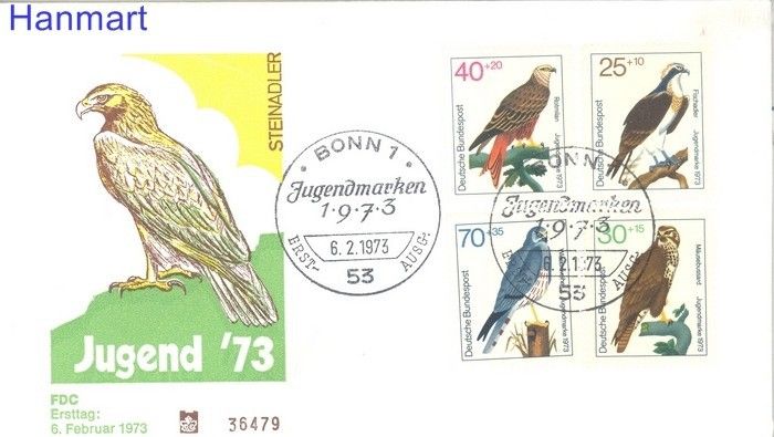 Znaczek Niemcy 1973 Mi 754-757 FDC