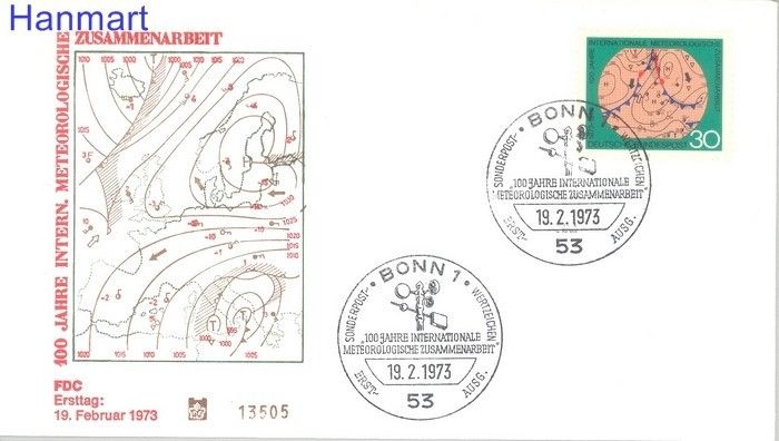 Znaczek Niemcy 1973 FDC