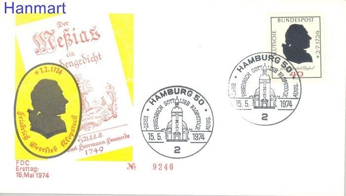 Znaczek Niemcy 1974 Mi 809 FDC