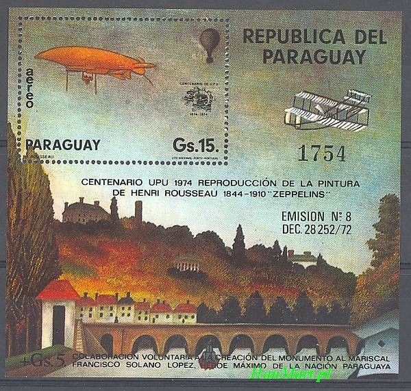 Znaczek Paragwaj 1974 Mi bl 228 Czyste **