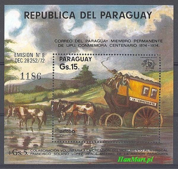 Znaczek Paragwaj 1974 Mi bl 229 Czyste **
