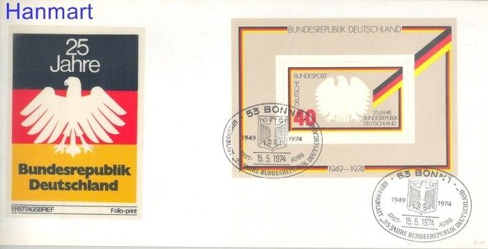 Znaczek Niemcy 1974 FDC