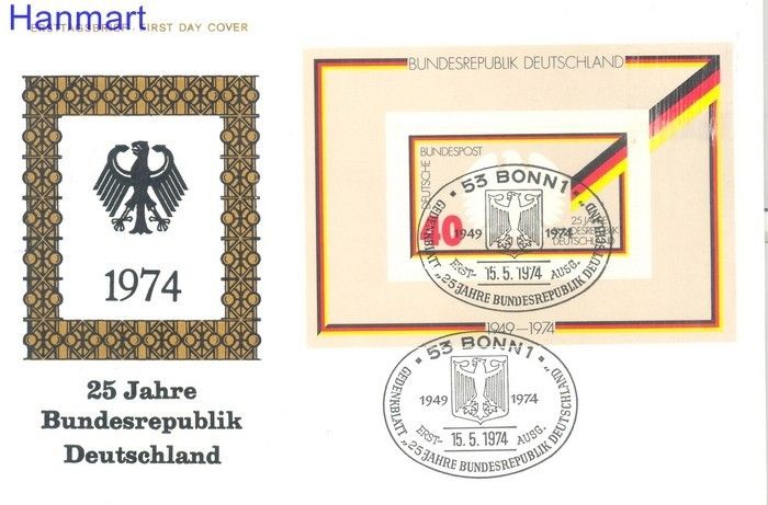 Znaczek Niemcy 1974 FDC