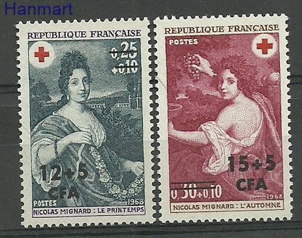 Znaczek Reunion 1968 Mi 459-460 Czyste **