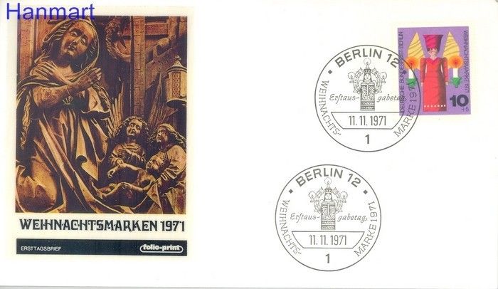 Znaczek Berlin Niemcy 1971 Mi 417 FDC