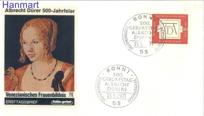 Znaczek Niemcy 1971 FDC