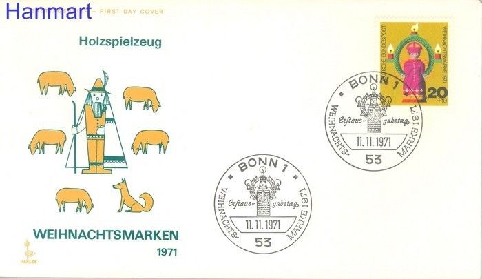 Znaczek Niemcy 1971 Mi 709 FDC
