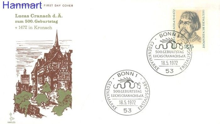 Znaczek Niemcy 1972 FDC