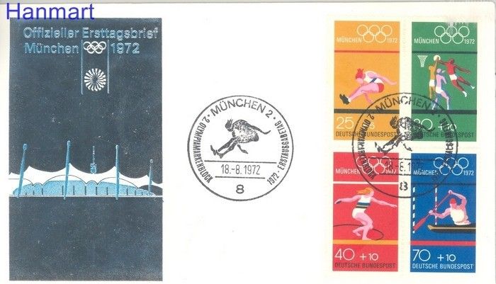 Znaczek Niemcy 1972 FDC