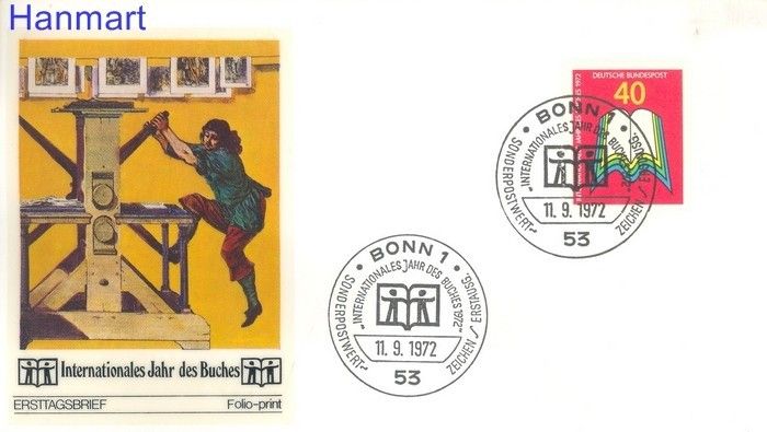 Znaczek Niemcy 1972 FDC