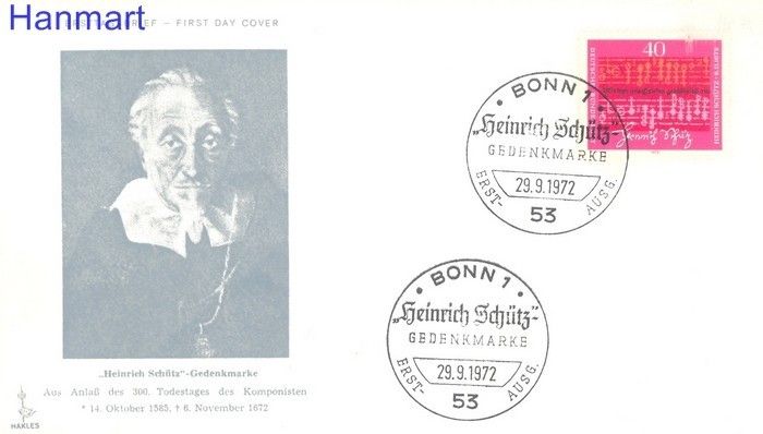 Znaczek Niemcy 1972 Mi 741 FDC