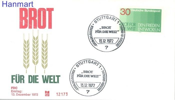 Znaczek Niemcy 1972 FDC