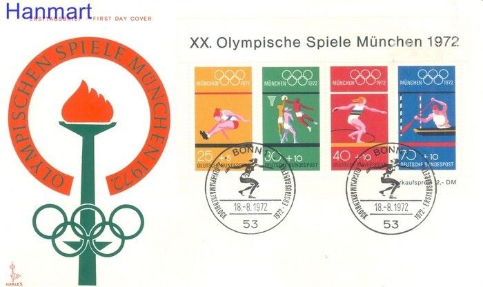 Znaczek Niemcy 1972 FDC