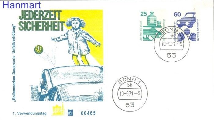 Znaczek Niemcy 1971 FDC