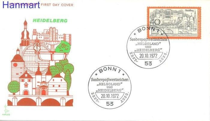 Znaczek Niemcy 1972 FDC