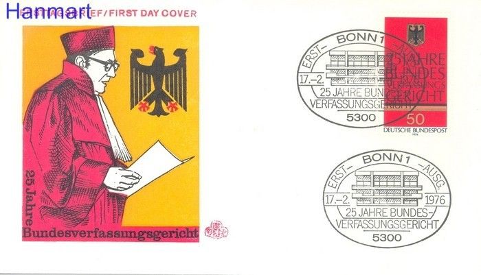 Znaczek Niemcy 1976 FDC