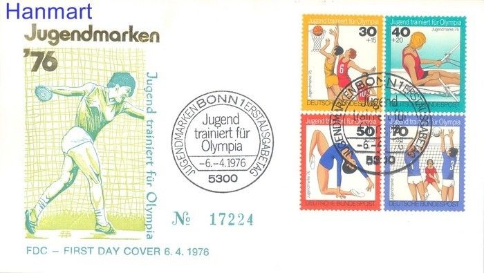 Znaczek Niemcy 1976 FDC