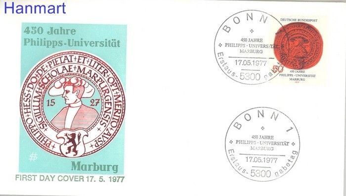 Znaczek Niemcy 1977 Mi 939 FDC
