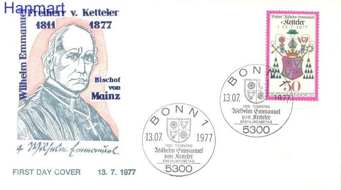 Znaczek Niemcy 1977 Mi 941 FDC