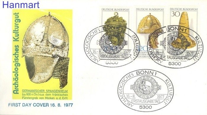 Znaczek Niemcy 1977 Mi 943-945 FDC