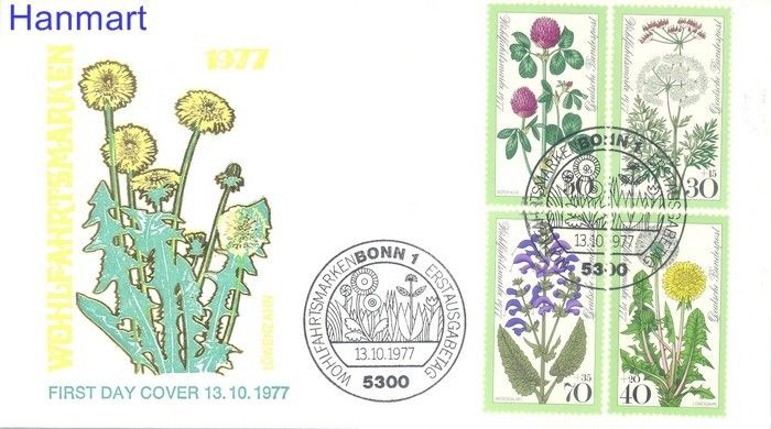 Znaczek Niemcy 1977 Mi 949-952 FDC